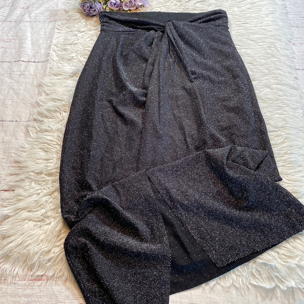 NWT All Saints Sami Metallic Twist Detail Midi Skirt sz 8